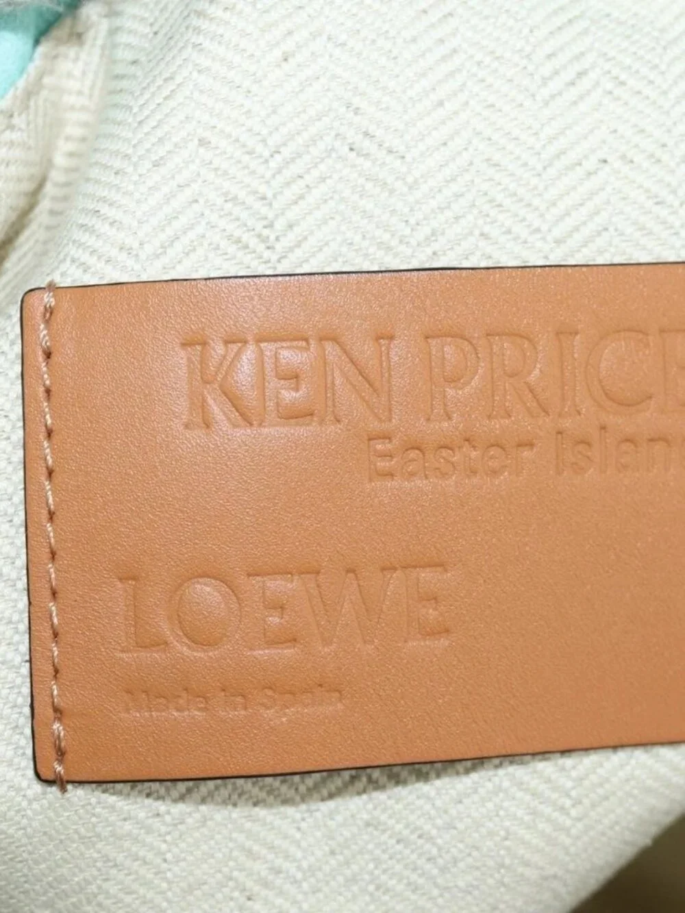 LOEWE Drawstring Ken Price Collaboration Pouch Canvas Light Blue Auth 172426V